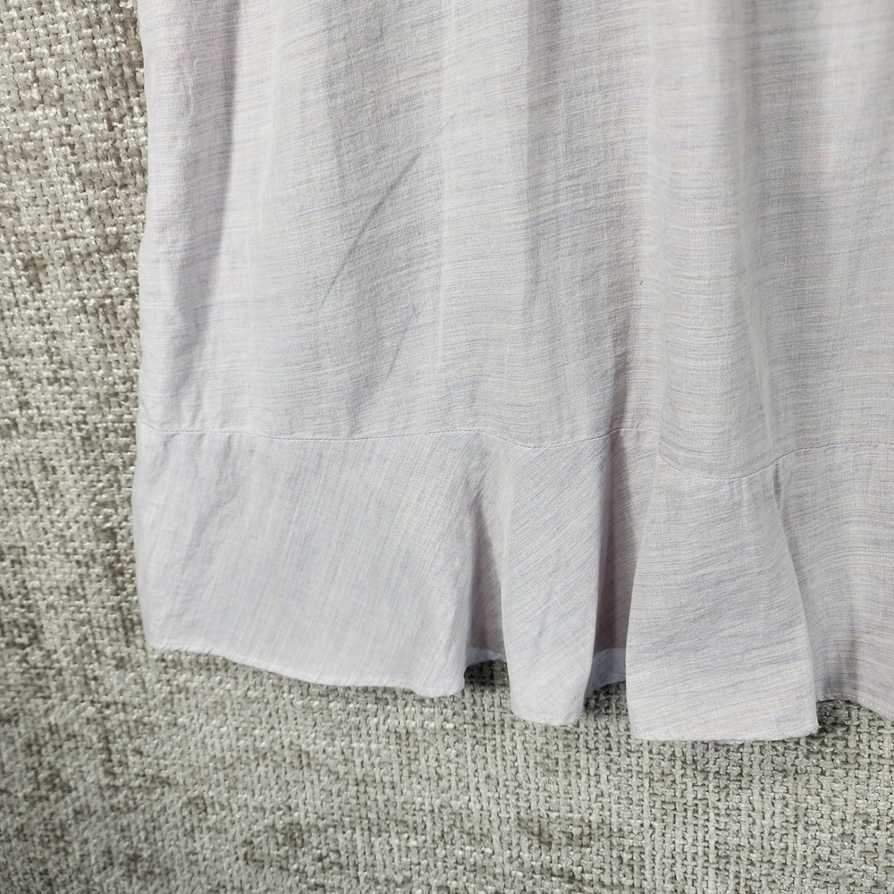 Madewell Long Sleeve Ruffle Dress Womens 10 Pale Lavender Cotton Blend Cottage - Picture 4 of 13